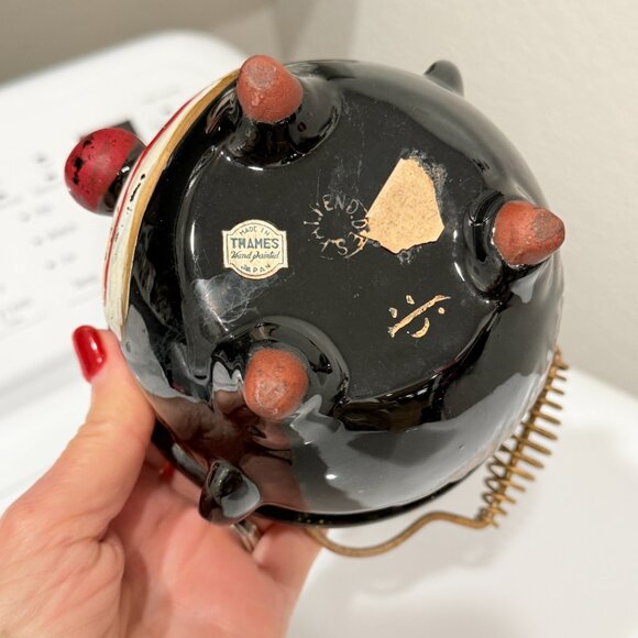 1940's Thames Red Ware Americana Clown Face Grease Pot - Picture 12 of 16